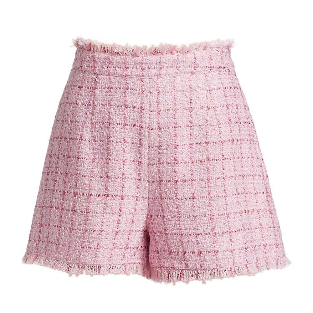 Cinq A Sept Tweed Pink Quartz Multi Coronado Shorts Size 2 - Picture 1 of 5